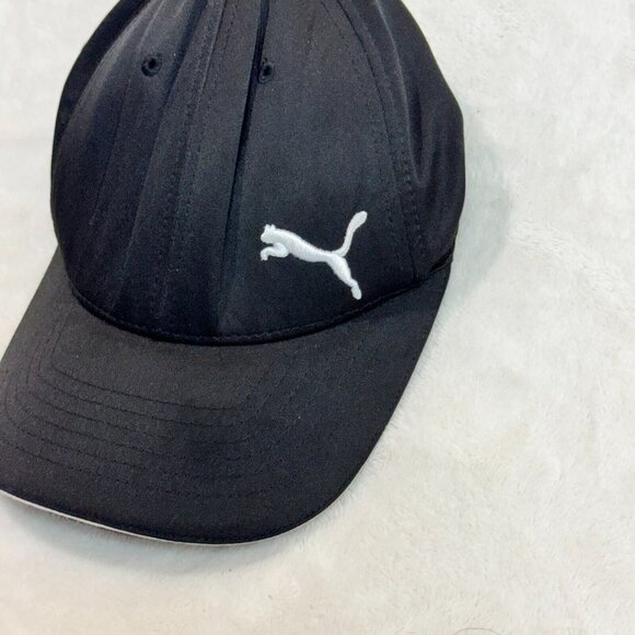 Puma FlexFit Baseball Cap Lightweight Stretch Embroidered Logo Black Mens S/M - Picture 2 of 8